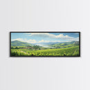 Italian Countryside Painting, Framed Canvas Print, Beautiful Scenic Panoramic Wall Art, Extra Wide Wall Decor, Guest Room Decor