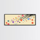Polka Dots On Cream Background, Framed Canvas Print, Panoramic Wall Art, Modern Home Decor, Boho Style Above Bed Wall Art