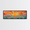 Sunset Mosaic Tiles Canvas Print - Retro Home Decor - MCM Style Wall Art - Above Sofa Canvas Art - Mosaic Artwork