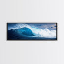 The Wave - Huge 40 Foot Wave - Surfer Decor - Framed Canvas Print - Nautical Decor - Nautical Art - Seascape Painting