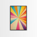 Raspberry Pink, Mikado Yellow, Cerulean and Orange Peel Wall Art, Boho Mid Century Modern Home Decor, Minimalist Canvas Print
