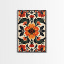 Floral Pattern Canvas Print, Mid-Century Modern Style Abstract Art, Botanical Print, Modern Flower Art Print