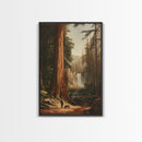California Wall Art Framed Canvas Print, Redwood Trees, Fantasy Decor