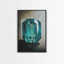 Watercolor Painting Print of an Emerald, Genstones Painting, Gemstone Painting, Emerald Wall Art, Emerald Green Home Decor, Kitsch Art