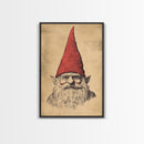 Sketch of a Gnome Canvas Print - Framed Canvas - Minimalist Christmas Art - Boho Christmas Art - Rustic Christmas Art