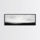 The Sea is Calm Panoramic Canvas Print, Seascape Painting, Black and White Nautical Art, Moody Decor, Muted Art, Subdued Art