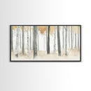 Aspen Trees Oil Painting Print Canvas, Autumn Aspens Print, Muted White Winter Wall Art, Country Farmhouse Wall Decor, Abstract Landscape Art
