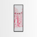 Dreamy Cherry Blossom Dresses Framed Canvas Print, Light Pink Wall Art, Botanical Prints, Whimsical Art, Above Sofa or Bedroom Decor
