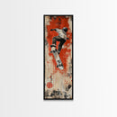 Skateboarder Canvas Print, Red and Black Urban Wall Art, Graffiti Inspired Vertical Artwork, Gift Idea for Living Room or Teen Bedroom