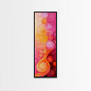 Abstract Pink Orange Swirl Framed Canvas Print, Vertical Skinny Art, Light Pink Dorm Wall Art, Minimalist Modern Art Decor