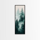 Misty Pine Forest Canvas Print Rustic Wall Art Sage Green Wall Art Bedroom or Living Room Forest Landscape Wabi Sabi Piece