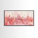 Crown Art Framed Canvas Print Light Pink Wall Art Glam Royal Decor Feminine Gift Idea Elegant Cottagecore Living Room Aesthetic Accent