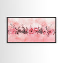 Floral Garland Canvas Print California Poppy Art Horizontal Wall Art Rustic Decor Farmhouse Style Wildflower Painting Gift Idea