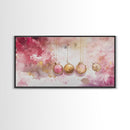 Gold Necklace Art Framed Canvas Print Pink Abstract Art Minimalist Art Light Pink Wall Art Boho Wall Art Bedroom Art Rustic Decor