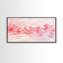 Floating Petals Canvas Print | Light Pink Wall Art | Romantic Minimalist Decor | Framed Canvas Print Gift Idea | Living Room Art