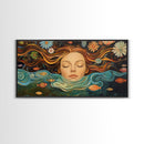 Surreal Dreamscape Framed Canvas Print Whimsical Art Featuring Floral Fantasy Unique Gift Idea Bedroom Wall Art Boho Inspired Artwork