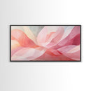 Abstract Floral Pink Canvas Print, Light Pink Wall Art Cottagecore Bedroom Decor, Minimalist Botanical Artwork Gift Living Room Design