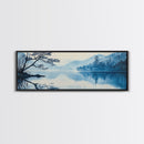 Serene Blue Lake Landscape Canvas Print, Pine Tree Art, Smoky Mountain Art, Coastal Landscape Art, Bedroom Art, Gift Idea For Him