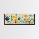 Framed Canvas Print of Science Art with Abstract Diagrams, Therapy Art, Brain Art, Panoramic Wall Art, Horizontal Living Room Art