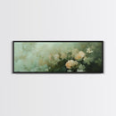 Soft Pastel Roses Framed Canvas Print – Rose Painting, Light Pink Wall Art, Rustic Wall Art, Minimalist Art, Guest Room Art