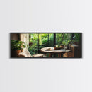 Greenhouse Kitchen Canvas Print, Rustic Dining Art, Botanical Garden Wall Artwork, Natural Farmhouse Decor, Light Filled Wabi Sabi Style