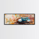 Latte Art Canvas Print, Coffee Wall Art Rustic Home Decor, Food Review Kitchen Art, Whimsical Art Gift Idea Cozy Kitchen Design