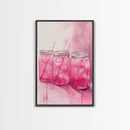 Pink Lemonade Jars Framed Canvas Print Food Review Kitchen Art Light Pink Wall Art Whimsical Art Rustic Decor Farmhouse Style