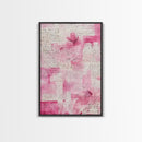 Romantic Calligraphy Art Framed Canvas Print Pink Abstract Wall Art Wabi Sabi Inspired Living Room Decor Moody Aesthetic