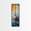 Nautical decor, rustic wall art, coastal wall art, ocean painting, maritime art, framed canvas print, tall skinny art, moody blue art