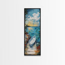 Rowboat painting, lake Tahoe art, fisherman painting, rustic wall art, nautical painting, coastal landscape art, canvas print