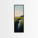 Marsh landscape, marsh painting, coastal decor, framed canvas print, extra wide art, original painting, above couch art