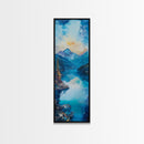 Lake Tahoe Art, Mountain Painting, Landscape Painting, Framed Canvas Print, Rustic Wall Art, Blue and Green Wall Art