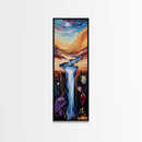 Surreal Waterfall, wabi sabi art, zen wall art, fantasy landscape, blue and green wall art, framed canvas print, panoramic art