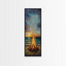 Fire, Seascape Art, Canvas Print, nautical wall art, ocean painting, beach house decor, moody art, above bed wall art, coastal decor, gift idea