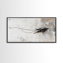 Abstract Crow, dark romance painting, gothic decor, minimalist art, moody art, black and white wall art, Canvas Print, wabi sabi art