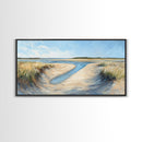 Marsh Painting, Coastal Landscape Art, Nautical Wall Art, Rustic Art, Framed Canvas Print, Extra Wide Art, Nature Inspired Artwork