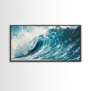 Ocean Wave Art, Seascape Painting, Coastal Decor, Nautical Wall Art, Beach House Gift, Blue and Green Wall Art, Framed Canvas Print