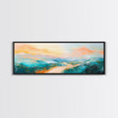 Pastel Sunset Landscape Canvas Print Mountain Wall Art, Serene Home Decor, Nature Painting, Bedroom Artwork, Minimalist Wall Decor