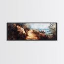 Seaside Trail Painting Framed Canvas Print - Coastal Landscape Art, Beach Pathway Wall Decor, Ocean Sunset Scene, Home Aesthetic