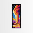 Geyser Eruption, Vibrant Nature, Framed Canvas Print, Yellowstone Art, National Park Decor, Outdoor Adventure, Living Room Wall Art
