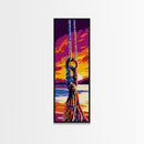 Swing Rope, Nautical Wall Art, Sunset Canvas Print, Coastal Home Decor, Beach House Art, Living Room Artwork, Boho Aesthetic