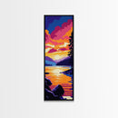 Tranquil Lake, Forest Reflection, Framed Canvas Print, Serene Nature Wall Art, Zen Decor, Vibrant Sunset Painting, Bedroom Artwork