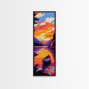 Mountain Reflection, Sunset Lake, Vibrant Wall Art, Peaceful Landscape, Canvas Print, Living Room Decor, Nature Inspired