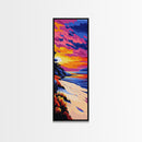 Coastal Sunset, Beach Landscape, Colorful Seascape, Relaxing Art, Canvas Print, Living Room Wall Art, Nature Inspired, Gift Idea