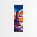 Desert Spire, Canyon Landscape, Sunset Glow, Framed Canvas Print, Adventure Decor, Western Style Art, Nature Inspired, Office Wall Art