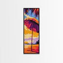Beach Umbrella, Colorful Seaside Art, Summer Scene, Relaxing Coastal Decor, Bright Vacation Home Print, Tropical Wall Art, Canvas Print