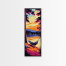 Hammock Retreat, Lake Sunset, Relaxing Art, Framed Canvas Print, Bedroom Wall Art, Peaceful Landscape, Outdoor Vibes Painting