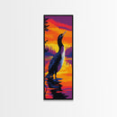 Loon, Standing, Water, Sunset, Canvas Print, Wildlife Art, Nature Lover Gift, Birdwatcher Art, Rustic Wall Decor, Autumn Wall Art