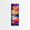 Tranquil Lake, Sunset Reflection, Framed Canvas Print, Nature Wall Art, Living Room Decor, Autumn Landscape, Serene Art