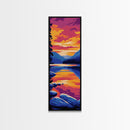 Twilight Lake, Mountain Reflection, Framed Canvas Print, Nature Wall Art, Autumn Landscape, Living Room Decor, Sunset Colors